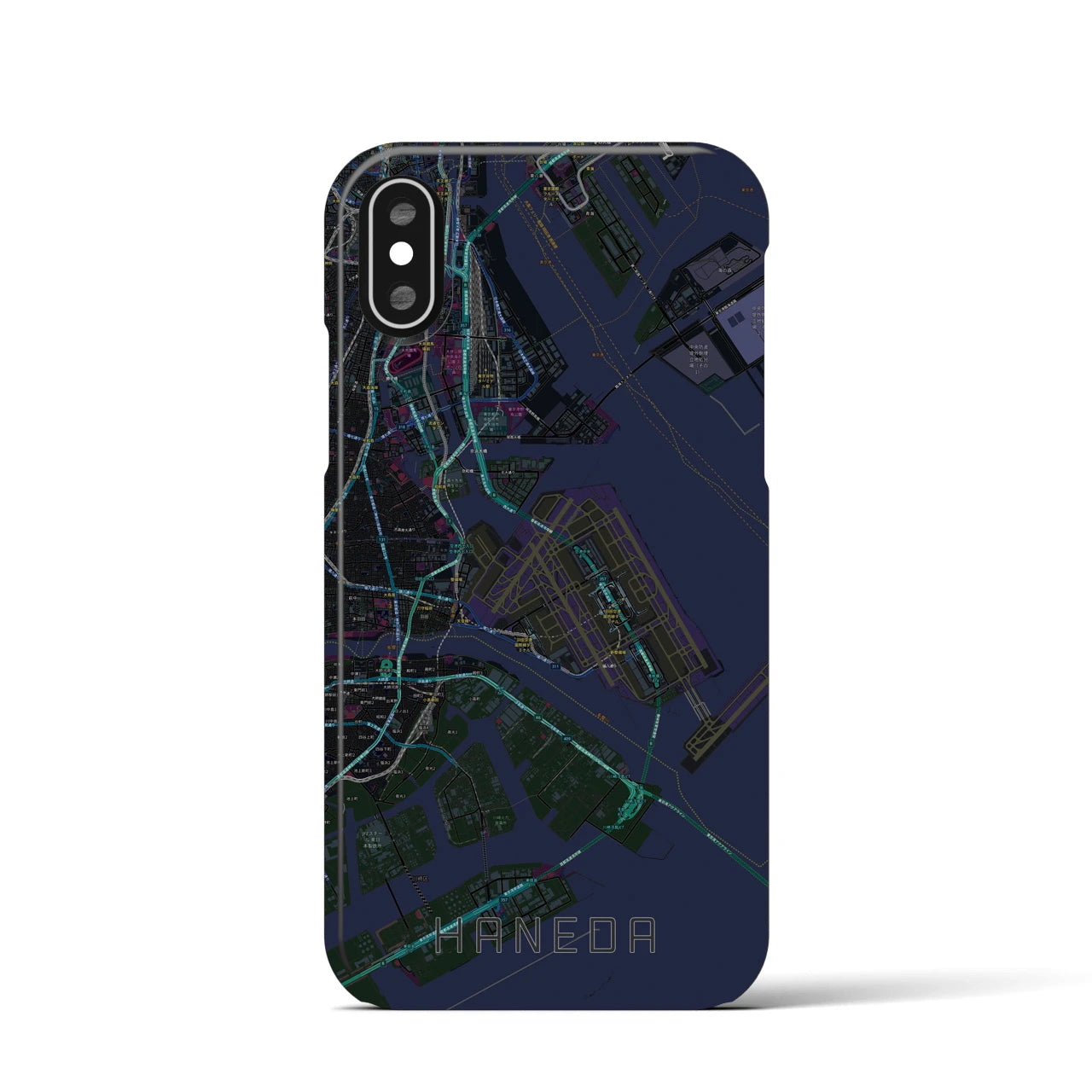 【羽田(東京都)】地図柄iPhoneケース(バックカバータイプ)