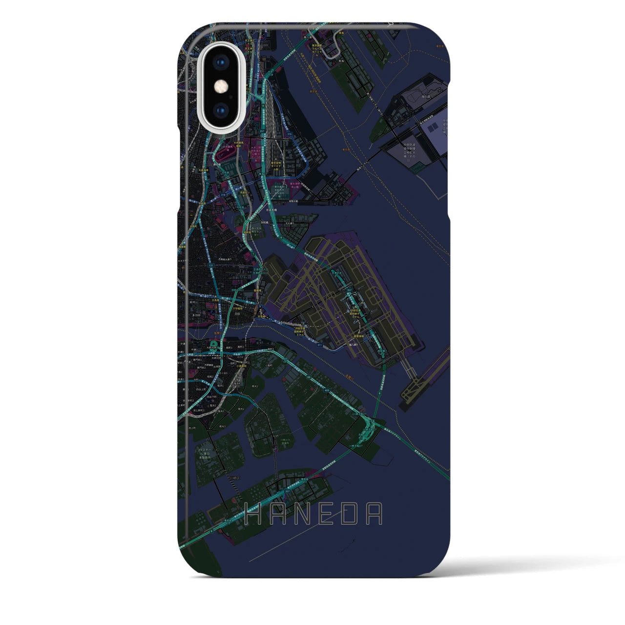【羽田(東京都)】地図柄iPhoneケース(バックカバータイプ)