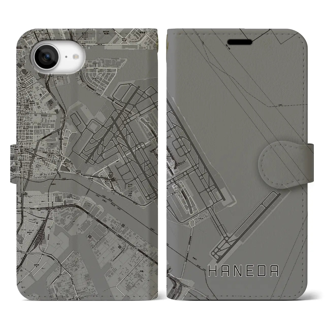 【羽田(東京都)】地図柄iPhoneケース(手帳タイプ)