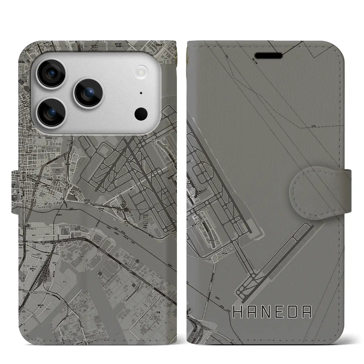 【羽田(東京都)】地図柄iPhoneケース(手帳タイプ)