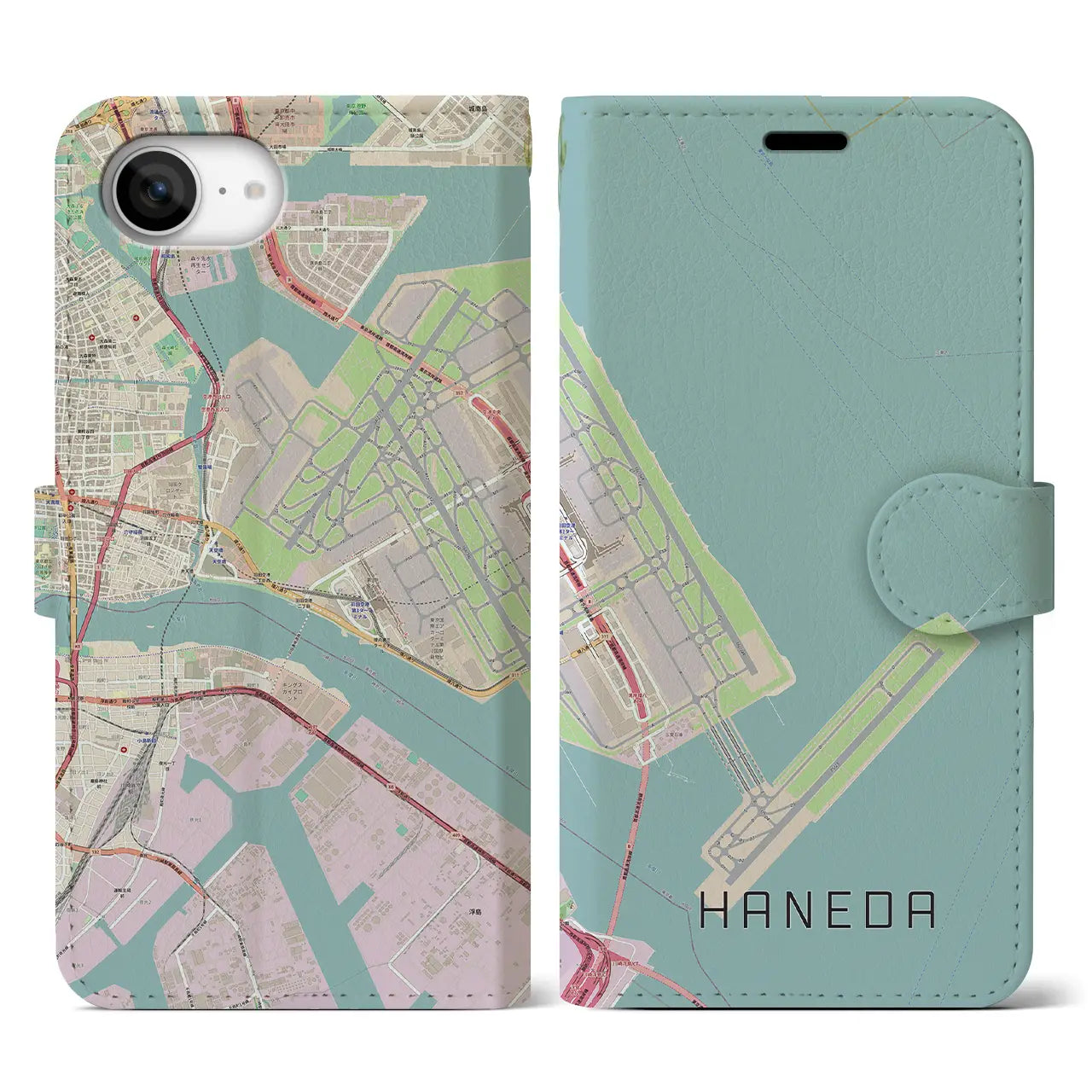 【羽田(東京都)】地図柄iPhoneケース(手帳タイプ)