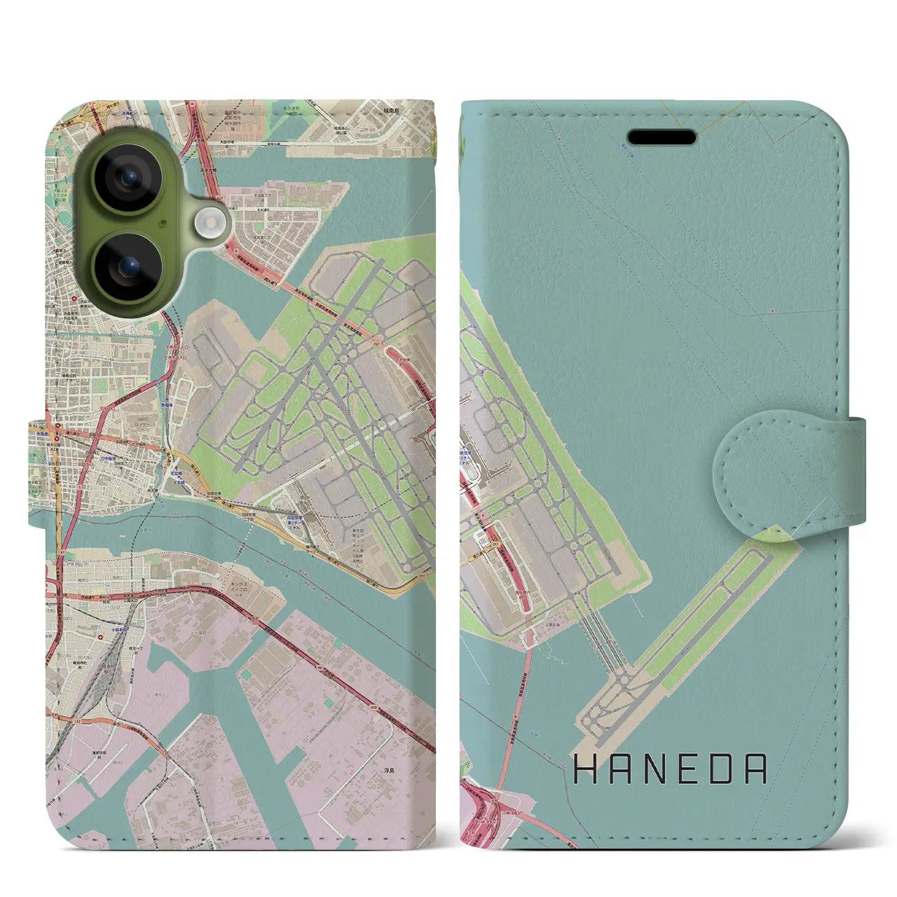 【羽田(東京都)】地図柄iPhoneケース(手帳タイプ)