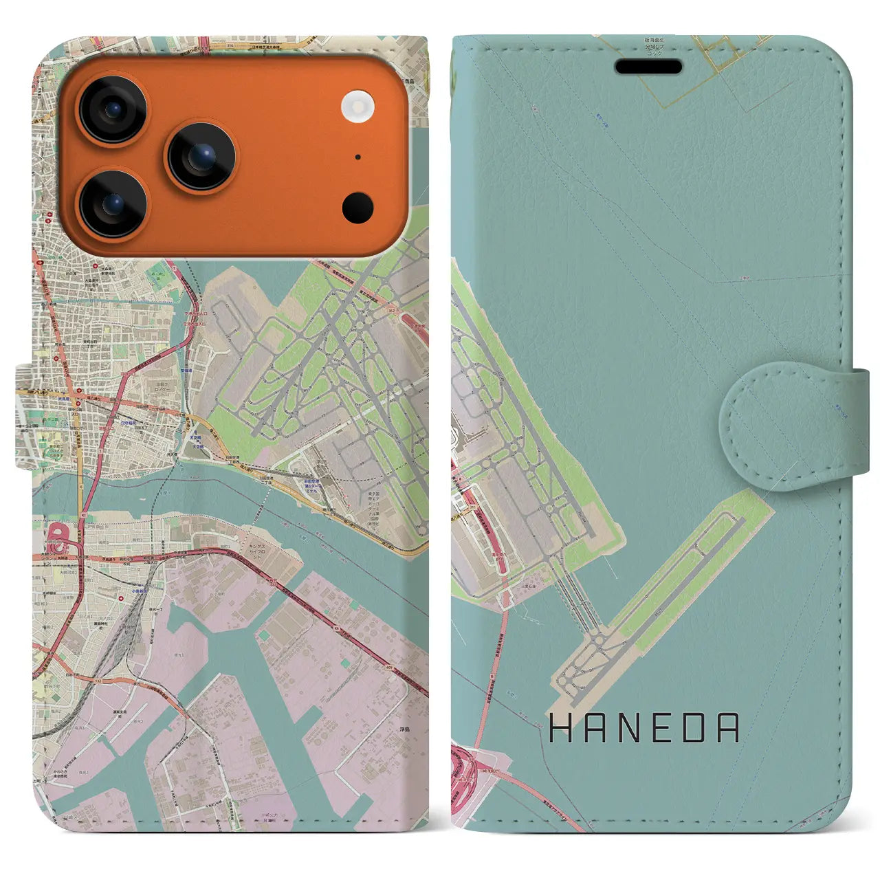 【羽田(東京都)】地図柄iPhoneケース(手帳タイプ)