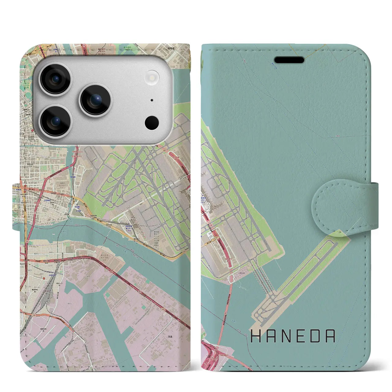 【羽田(東京都)】地図柄iPhoneケース(手帳タイプ)