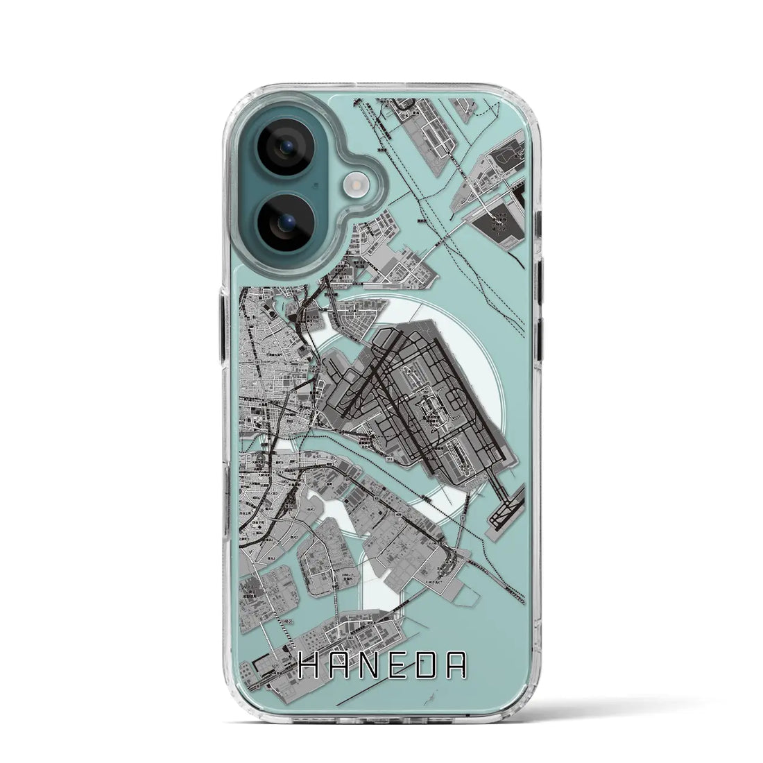 【羽田(東京都)】地図柄iPhoneケース(MagSafeタイプ)モノトーン・iPhone 16 Pro 用