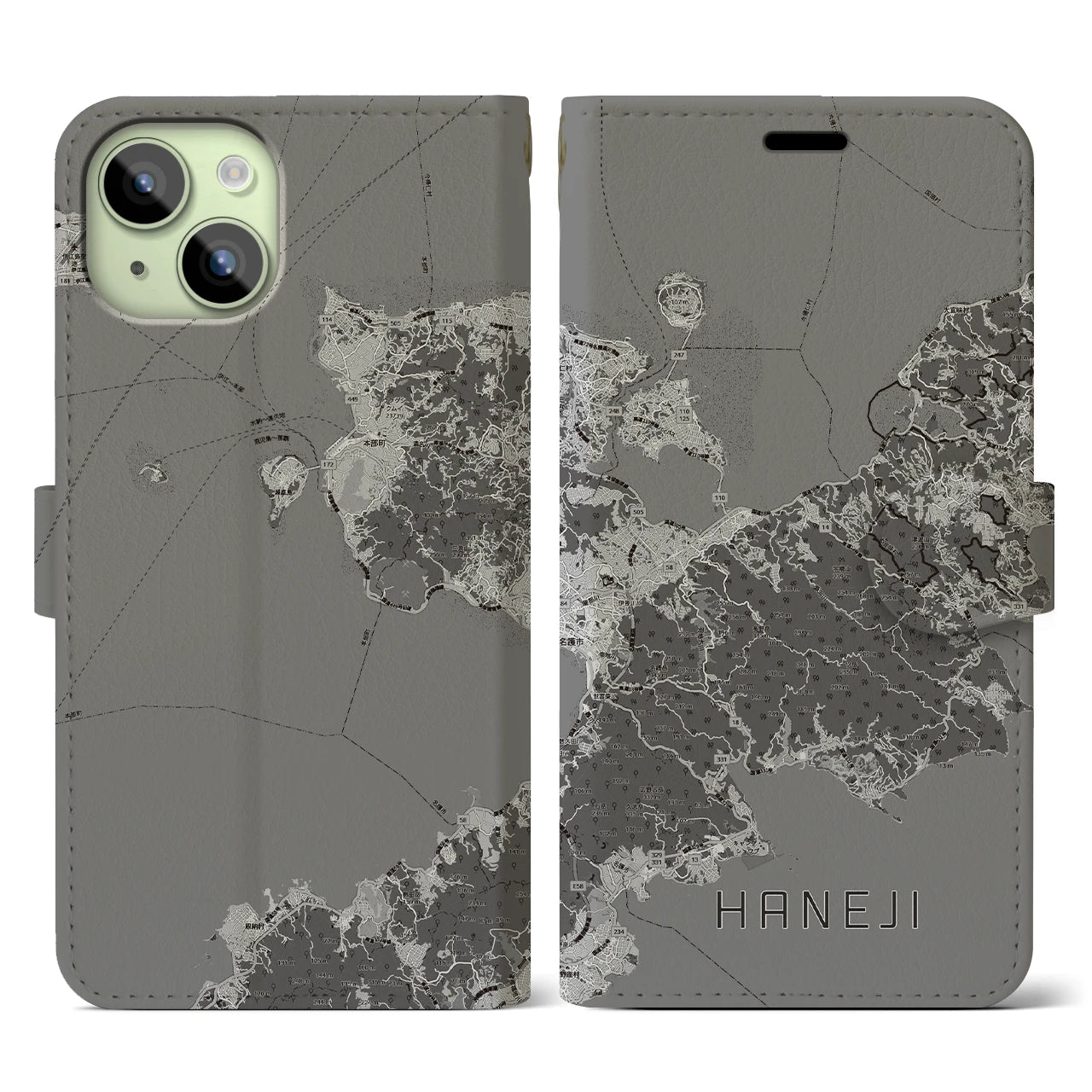 【羽地(沖縄県)】地図柄iPhoneケース(手帳タイプ)