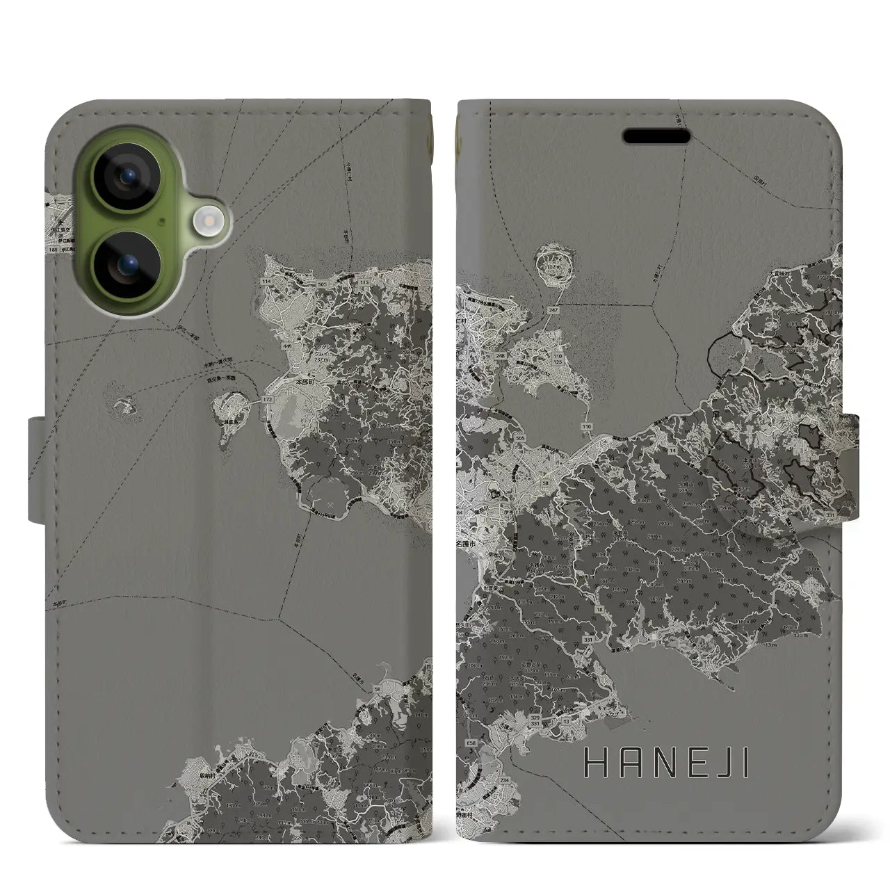 【羽地(沖縄県)】地図柄iPhoneケース(手帳タイプ)