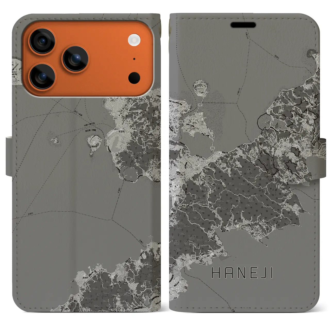 【羽地(沖縄県)】地図柄iPhoneケース(手帳タイプ)