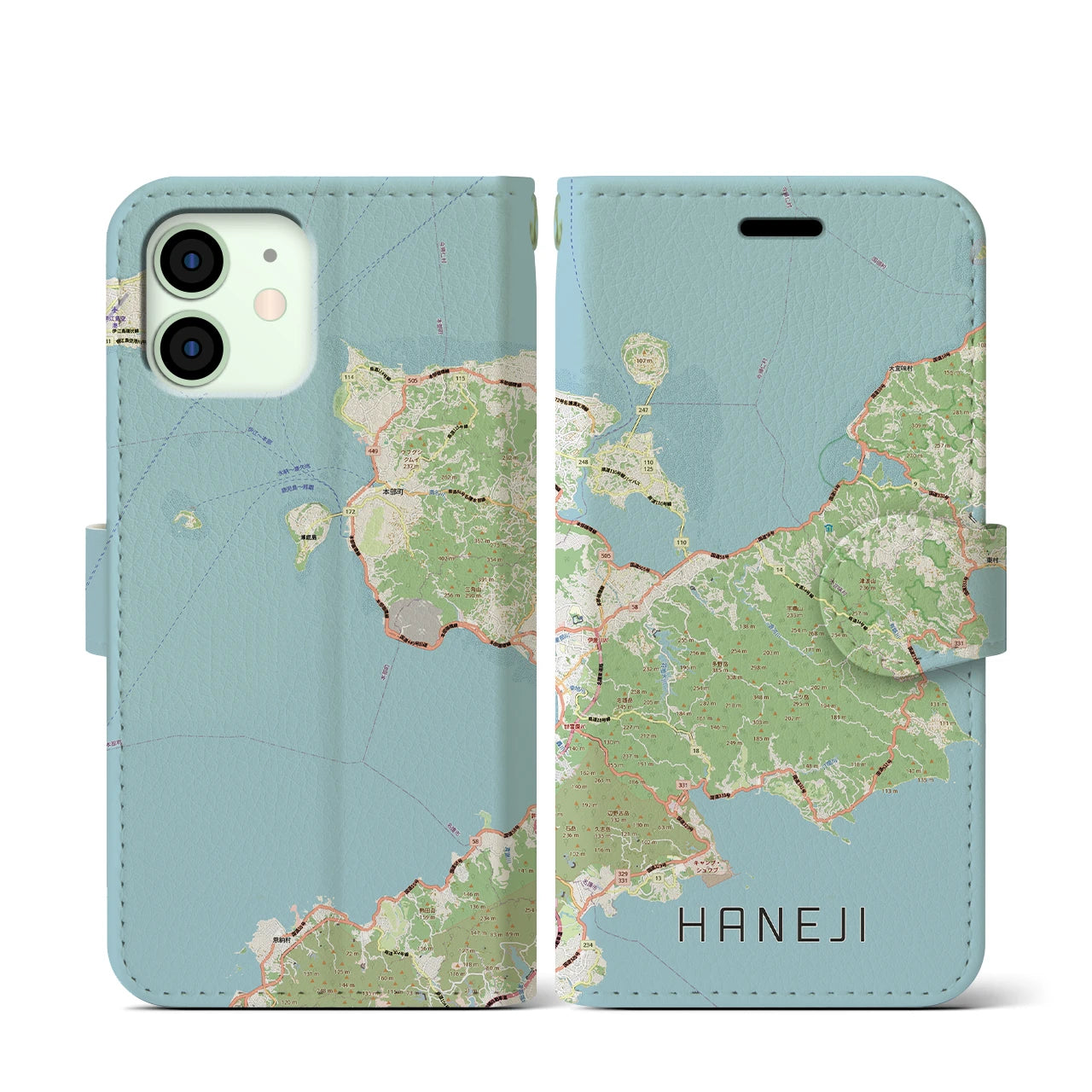 【羽地(沖縄県)】地図柄iPhoneケース(手帳タイプ)