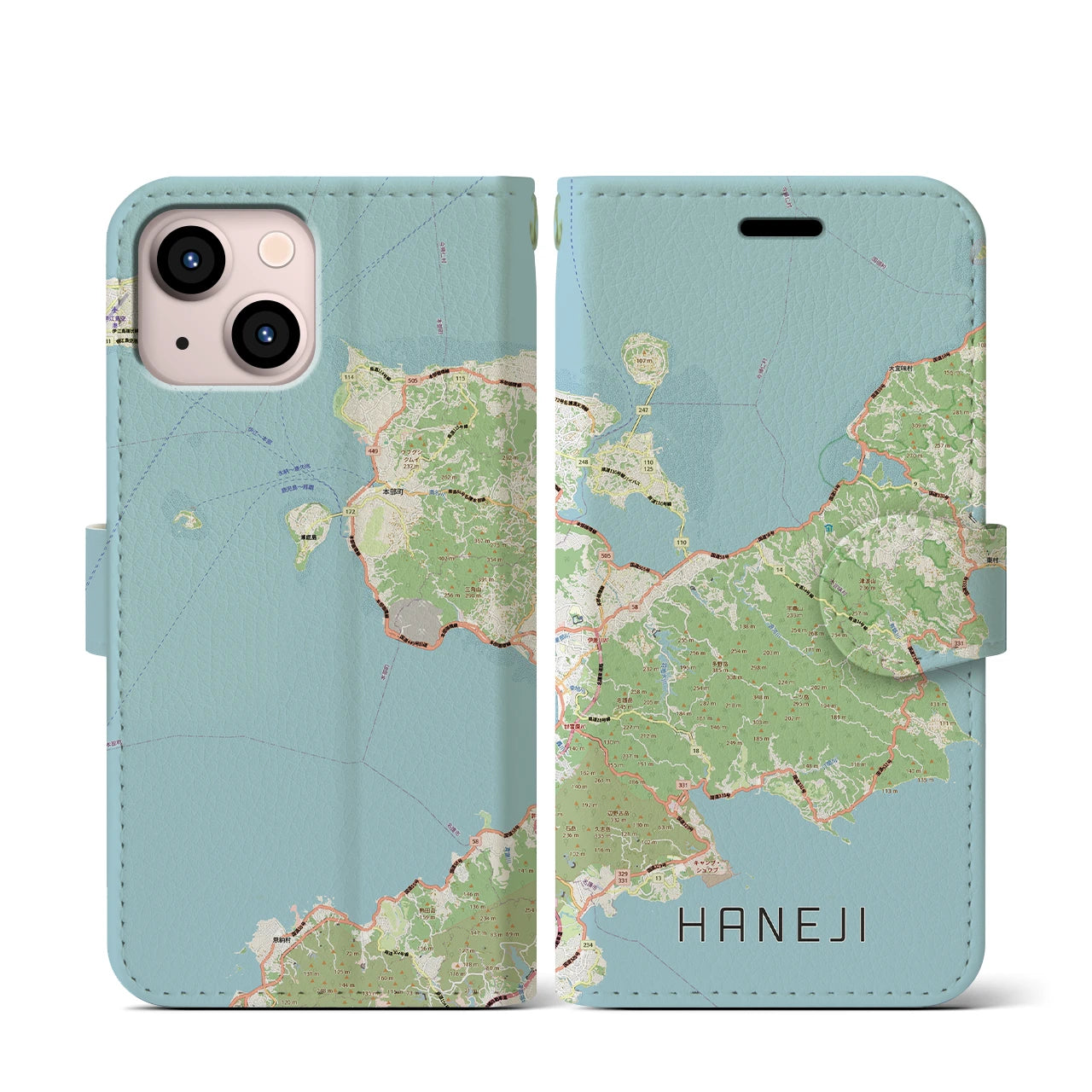 【羽地(沖縄県)】地図柄iPhoneケース(手帳タイプ)