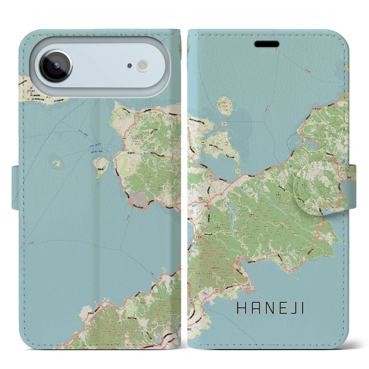 【羽地(沖縄県)】地図柄iPhoneケース(手帳タイプ)