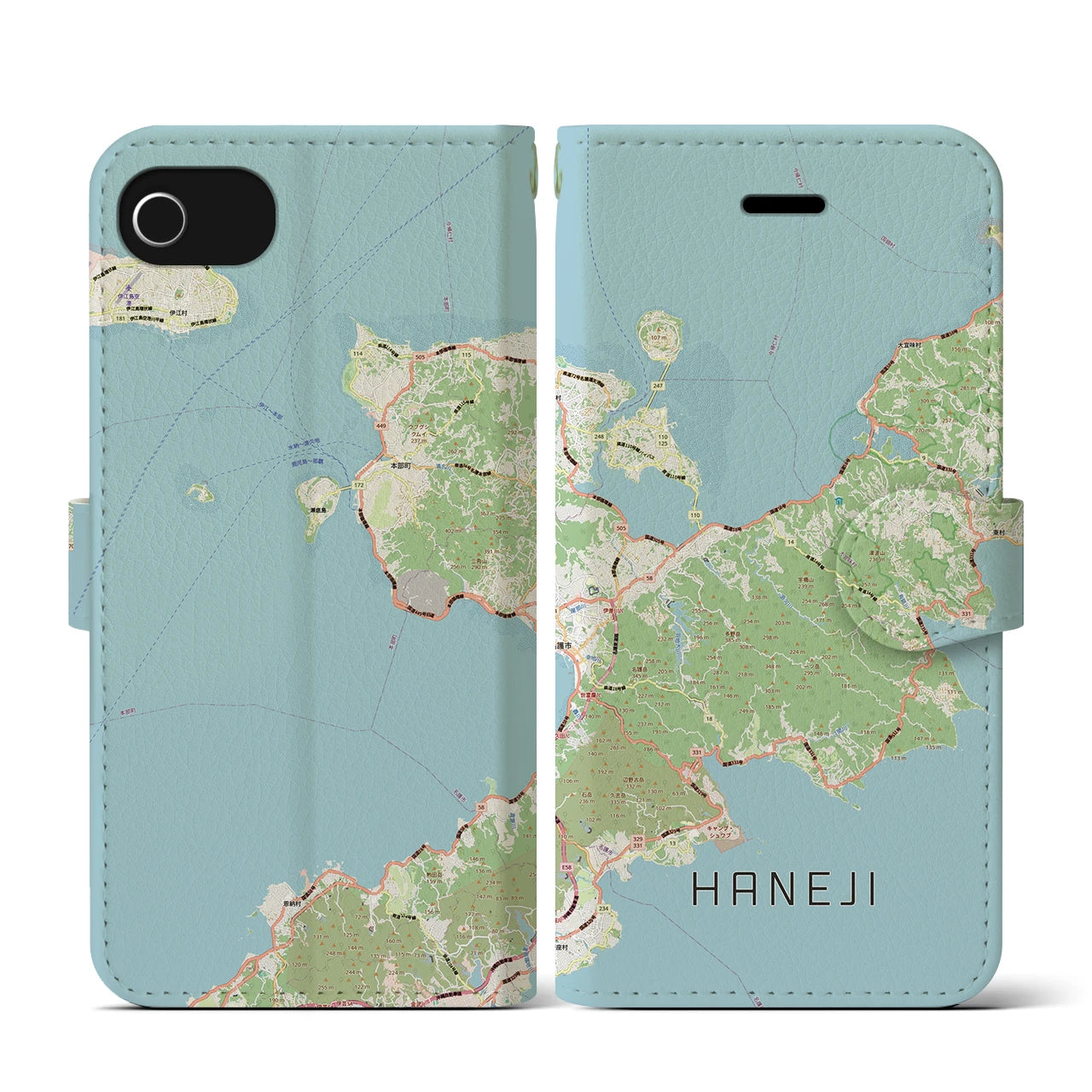 【羽地(沖縄県)】地図柄iPhoneケース(手帳タイプ)