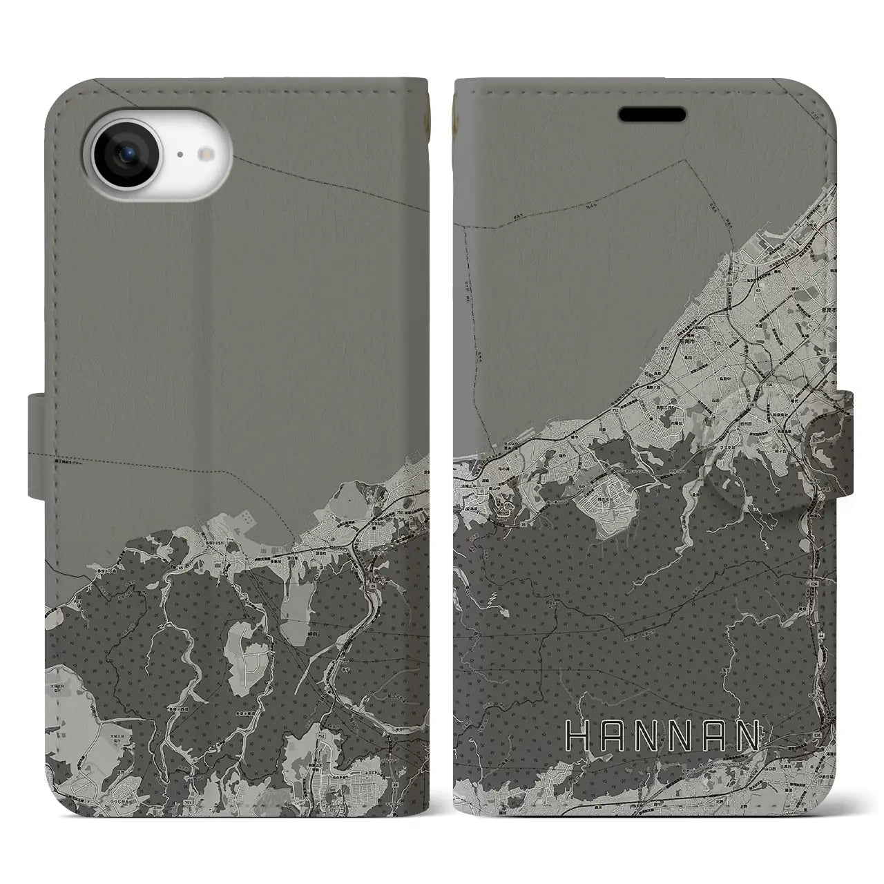 【阪南(大阪府)】地図柄iPhoneケース(手帳タイプ)