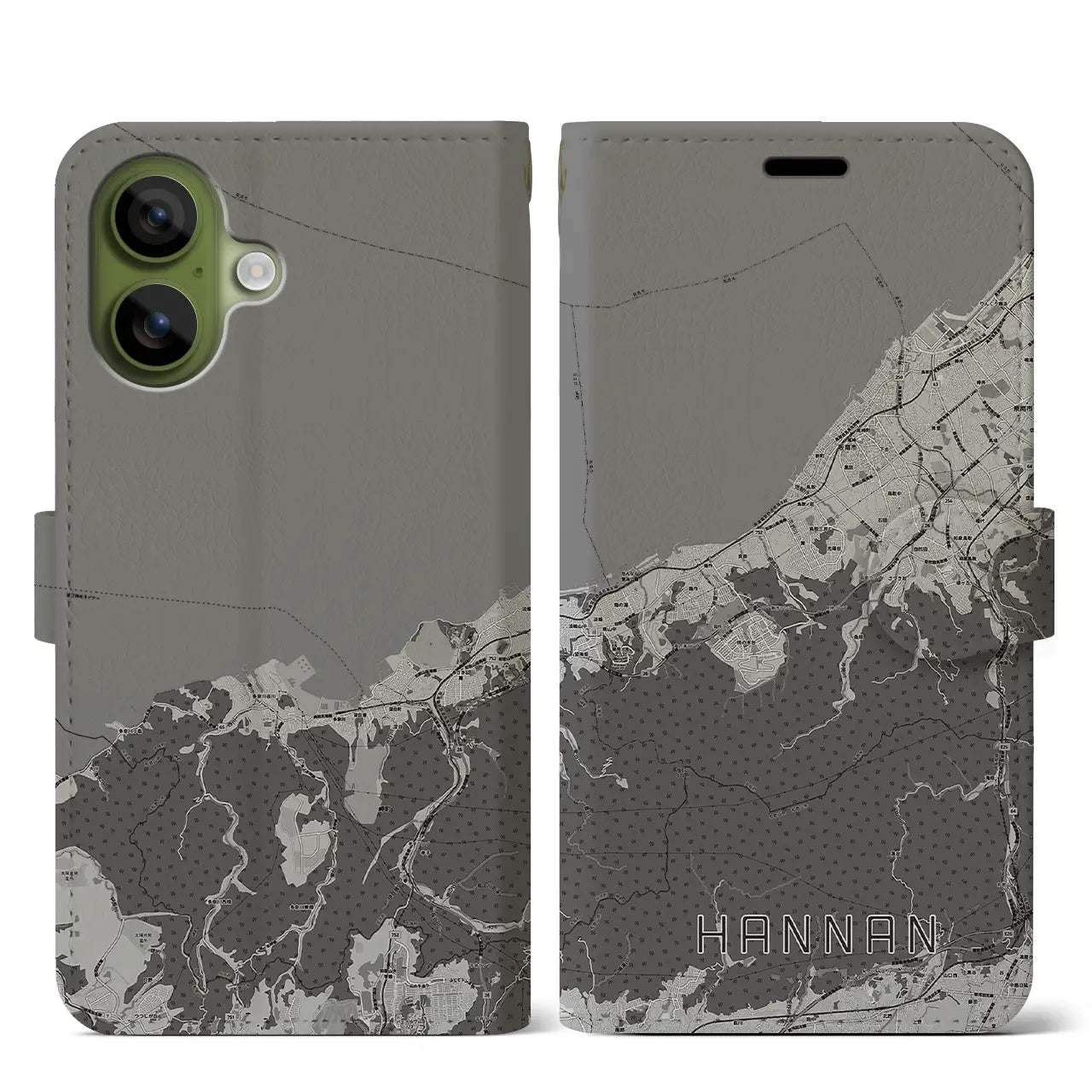 【阪南(大阪府)】地図柄iPhoneケース(手帳タイプ)