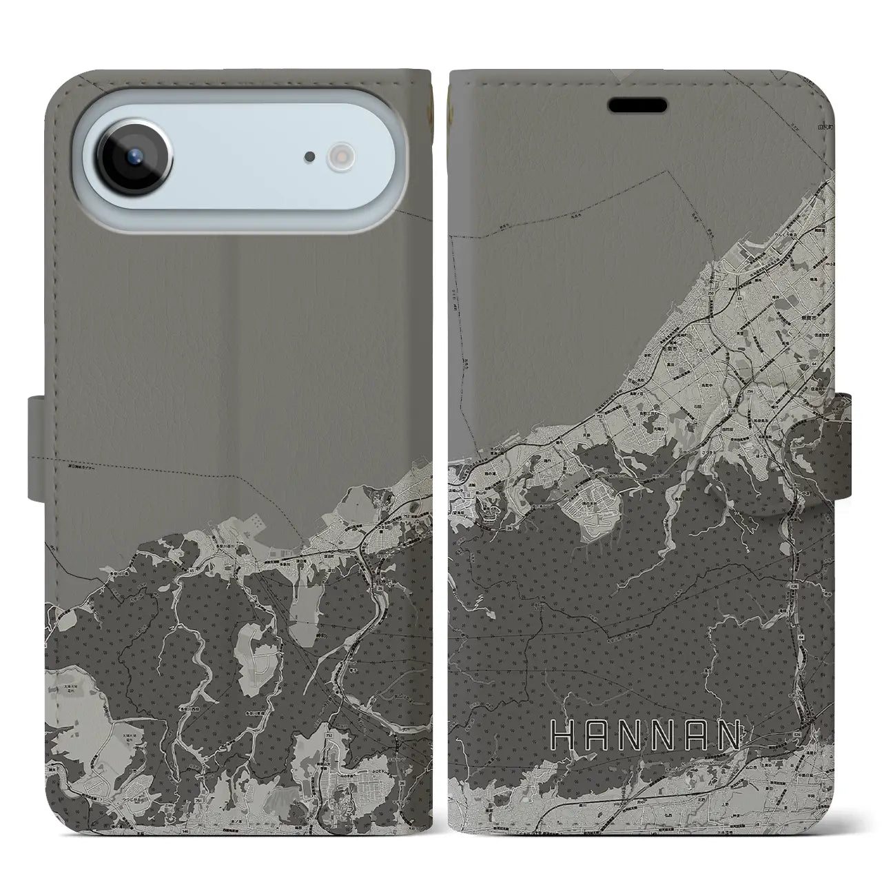 【阪南(大阪府)】地図柄iPhoneケース(手帳タイプ)