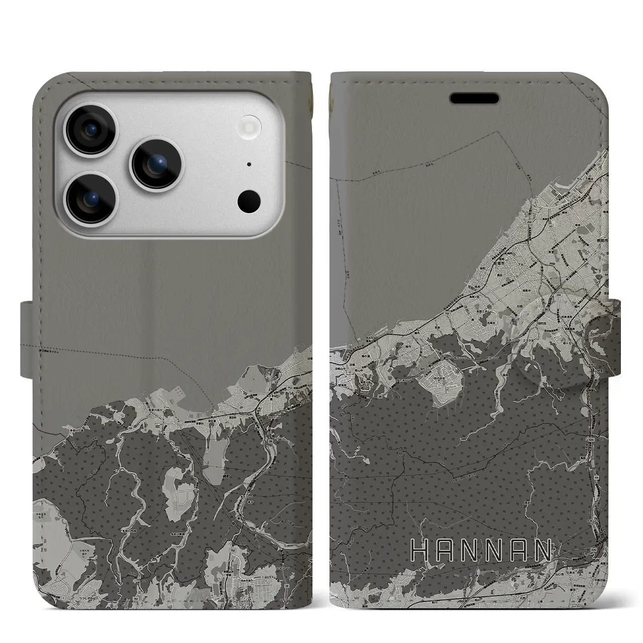 【阪南(大阪府)】地図柄iPhoneケース(手帳タイプ)