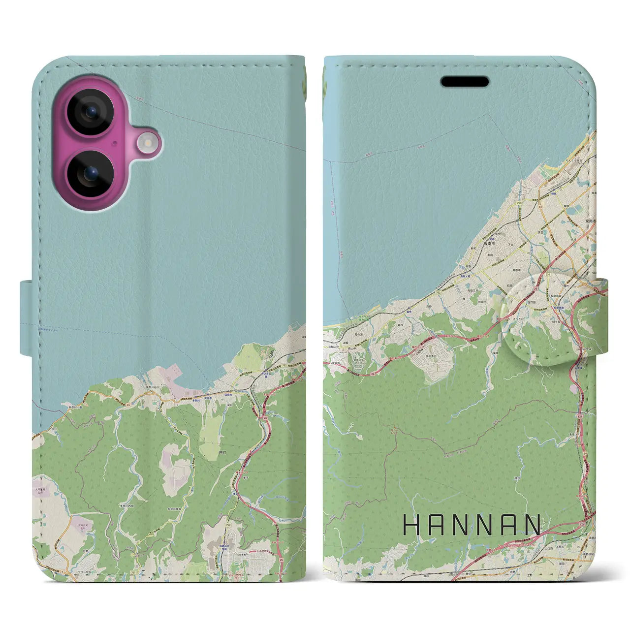 【阪南(大阪府)】地図柄iPhoneケース(手帳タイプ)