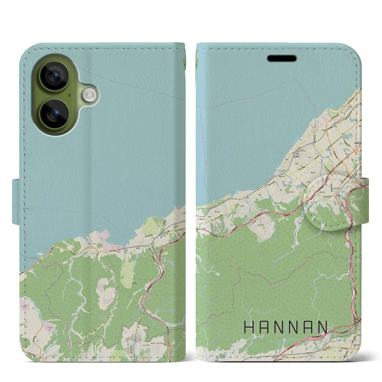 【阪南(大阪府)】地図柄iPhoneケース(手帳タイプ)