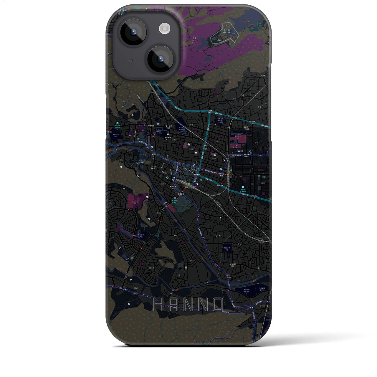 【飯能(埼玉県)】地図柄iPhoneケース(バックカバータイプ)