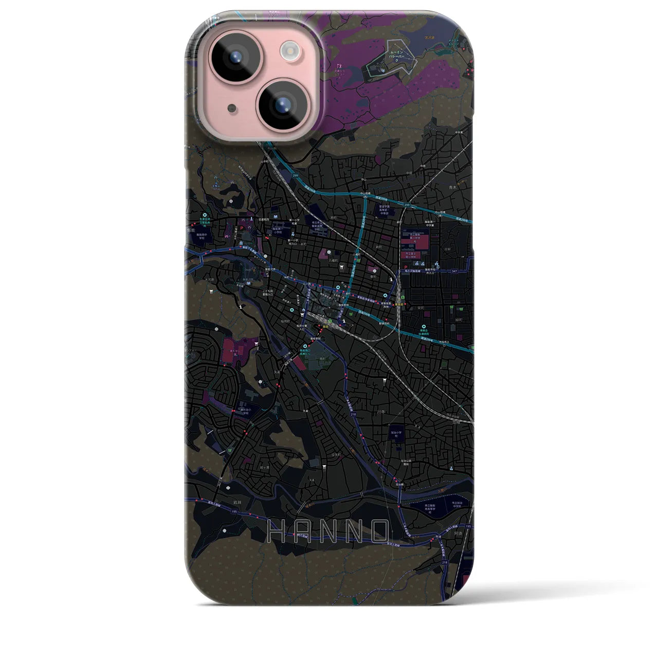 【飯能(埼玉県)】地図柄iPhoneケース(バックカバータイプ)