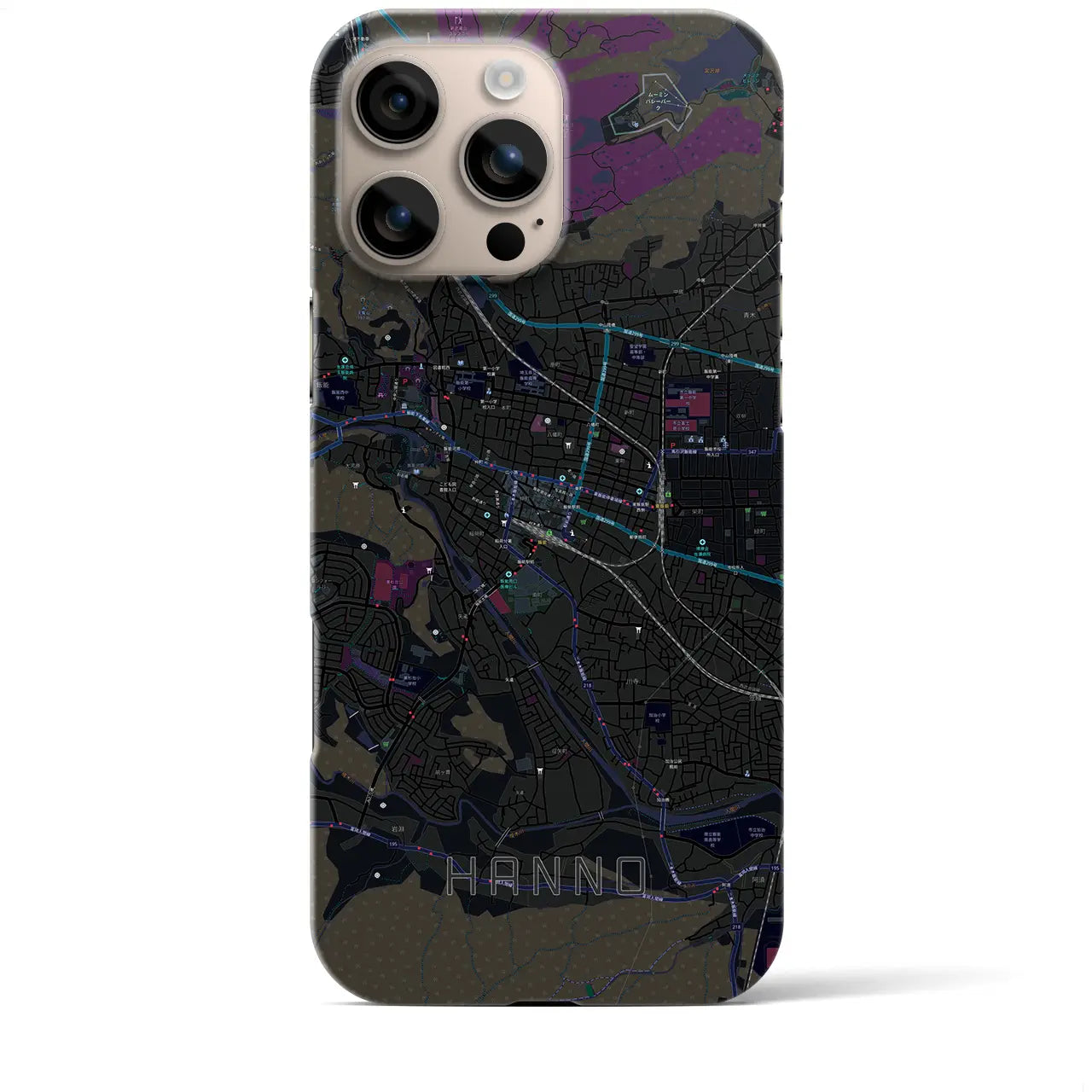 【飯能(埼玉県)】地図柄iPhoneケース(バックカバータイプ)