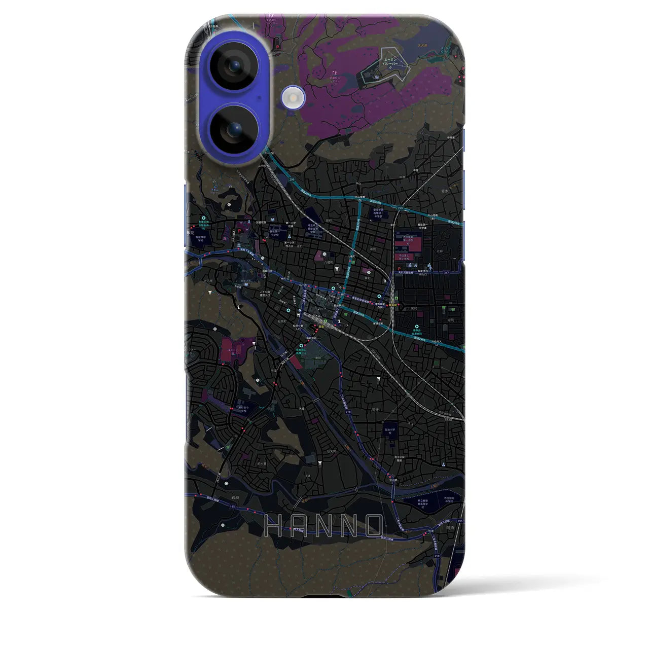 【飯能(埼玉県)】地図柄iPhoneケース(バックカバータイプ)