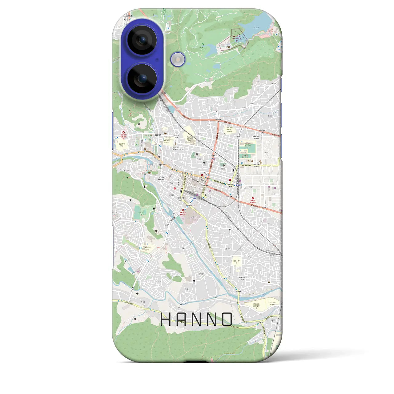 【飯能(埼玉県)】地図柄iPhoneケース(バックカバータイプ)ナチュラル・iPhone 16 Pro Max 用