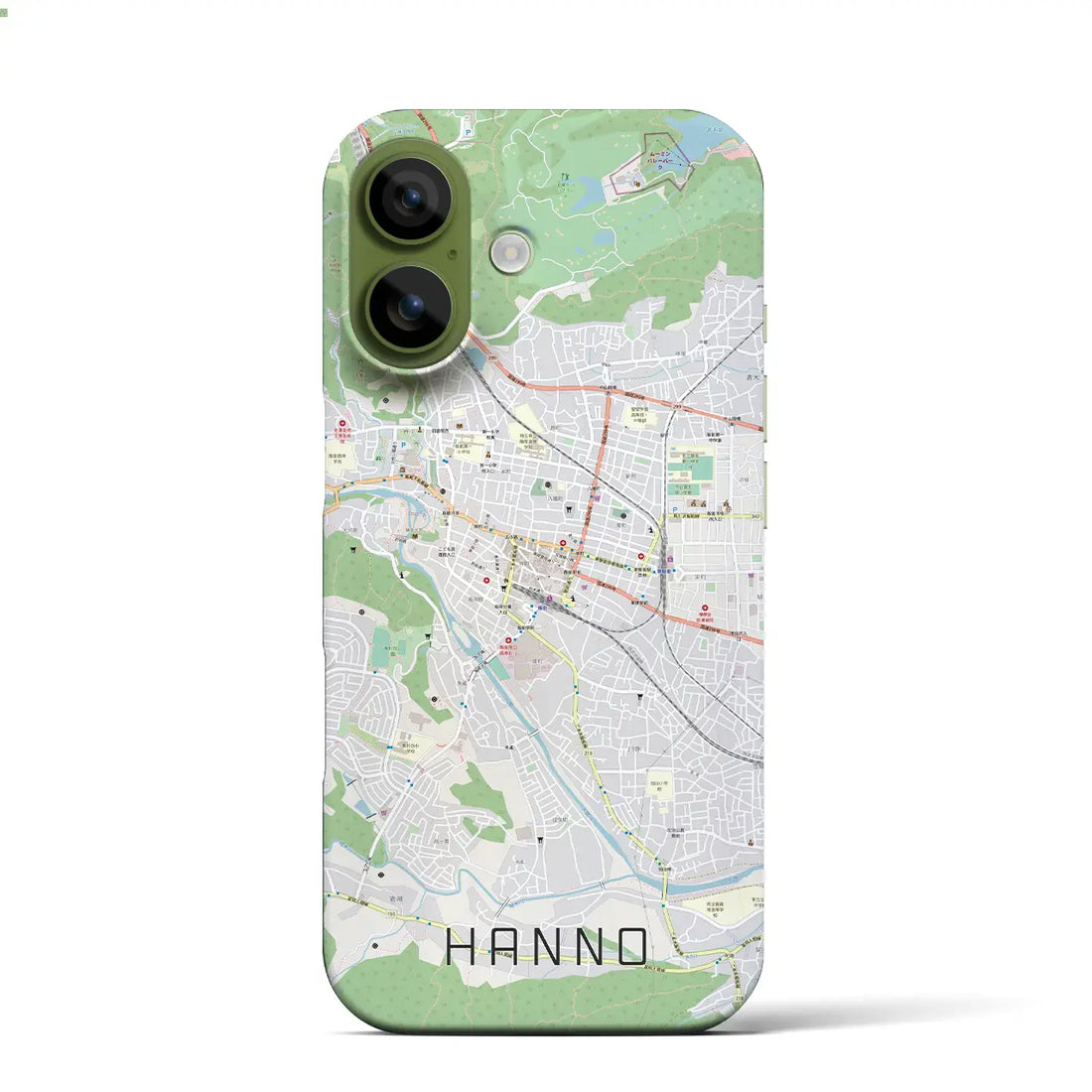 【飯能(埼玉県)】地図柄iPhoneケース(バックカバータイプ)ナチュラル・iPhone 17 Pro Max 用