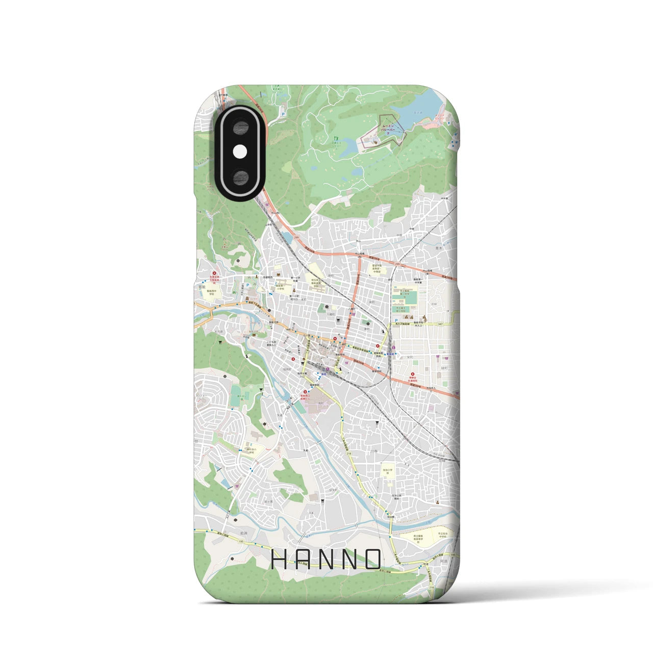 【飯能(埼玉県)】地図柄iPhoneケース(バックカバータイプ)