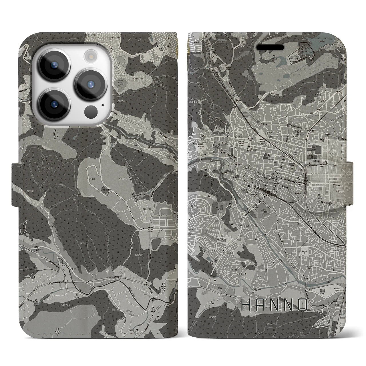 【飯能(埼玉県)】地図柄iPhoneケース(手帳タイプ)