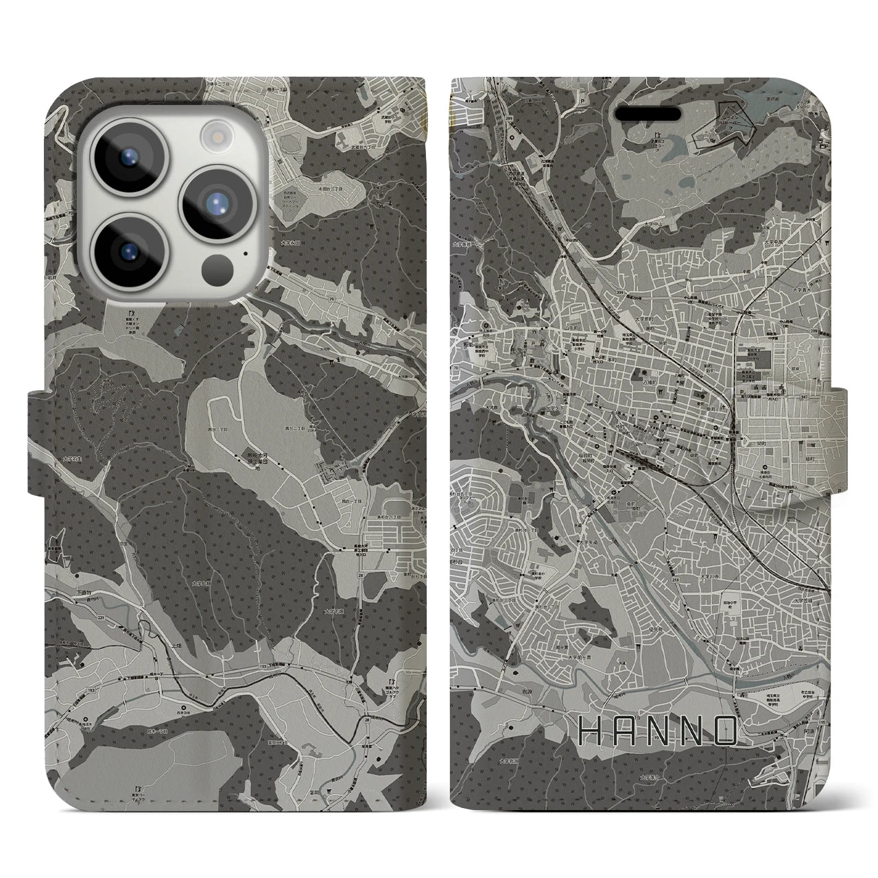 【飯能(埼玉県)】地図柄iPhoneケース(手帳タイプ)