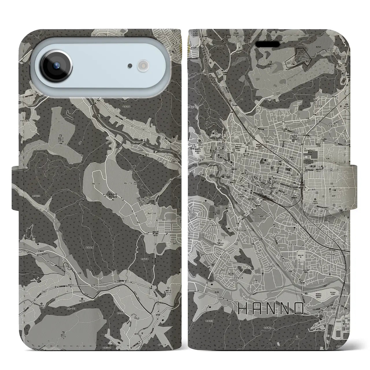 【飯能(埼玉県)】地図柄iPhoneケース(手帳タイプ)