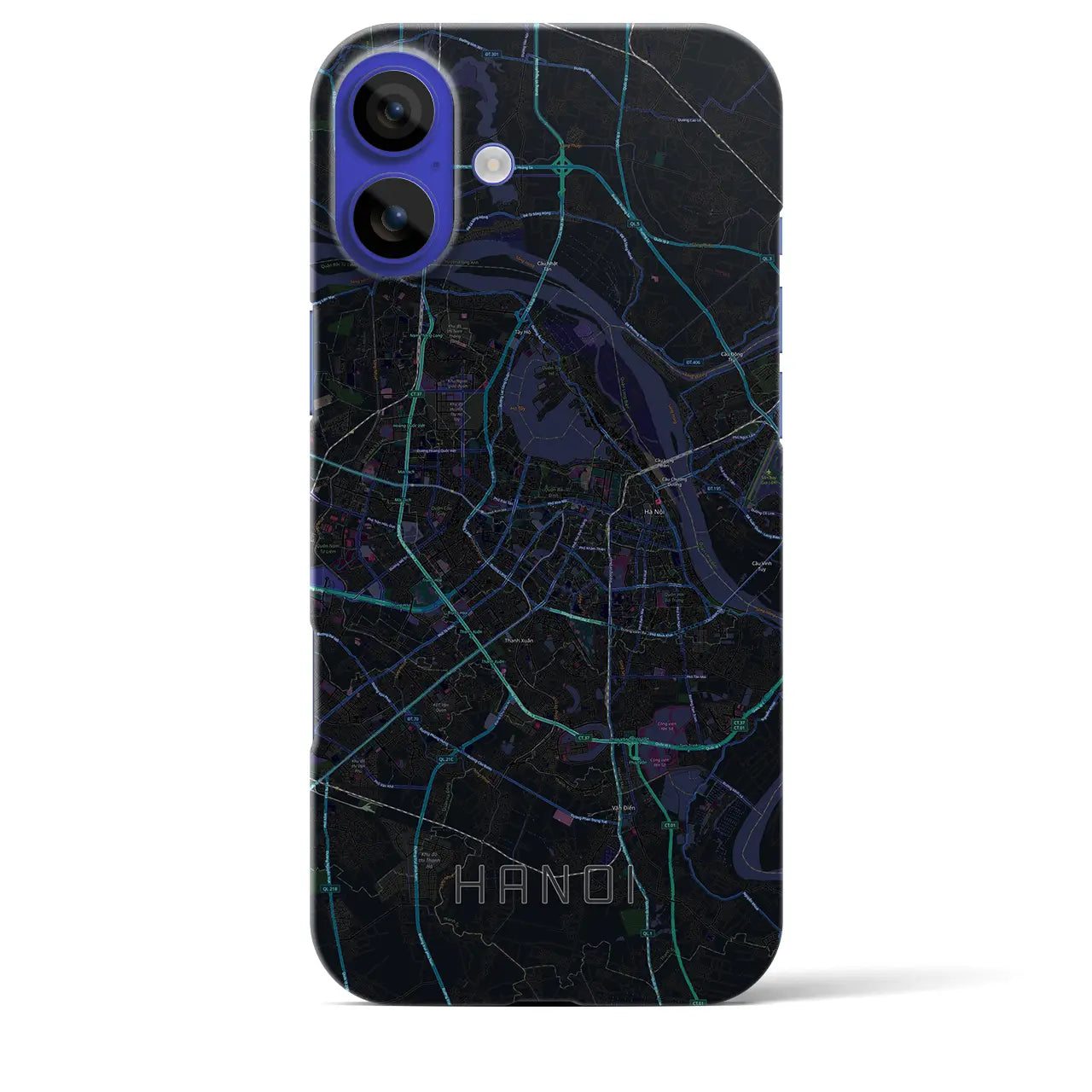 【ハノイ(ベトナム)】地図柄iPhoneケース(バックカバータイプ)