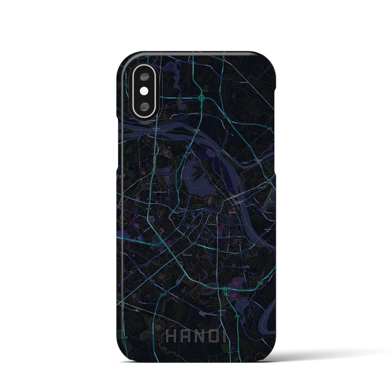 【ハノイ(ベトナム)】地図柄iPhoneケース(バックカバータイプ)