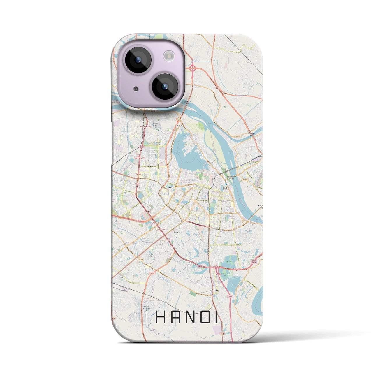 【ハノイ(ベトナム)】地図柄iPhoneケース(バックカバータイプ)