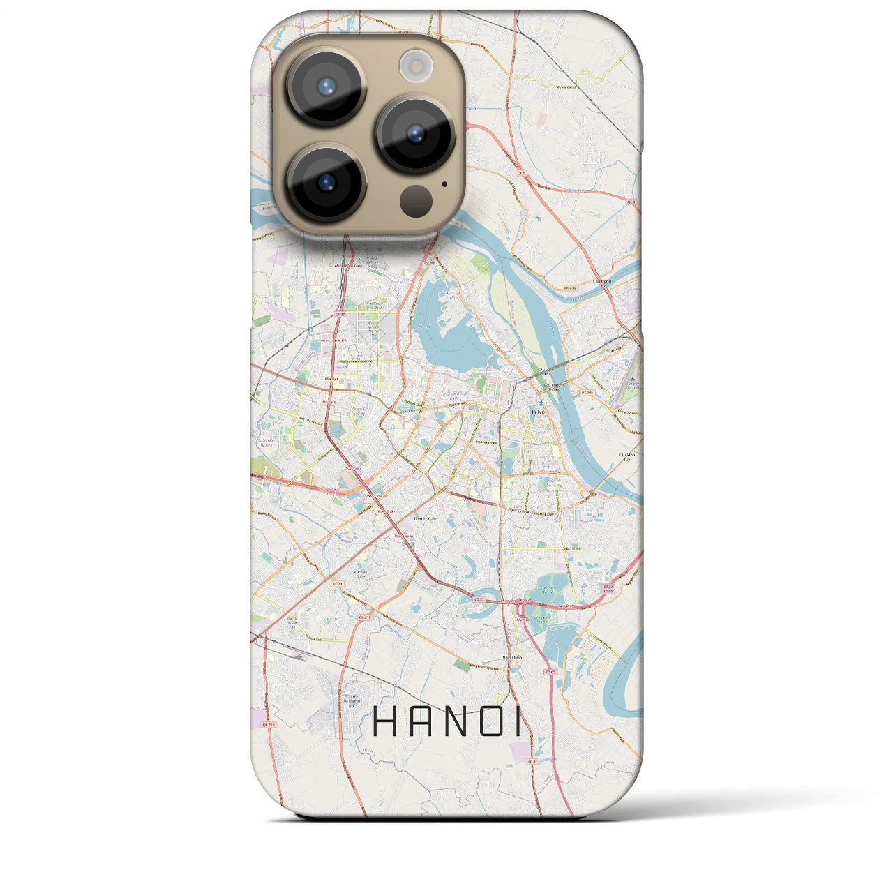 【ハノイ(ベトナム)】地図柄iPhoneケース(バックカバータイプ)