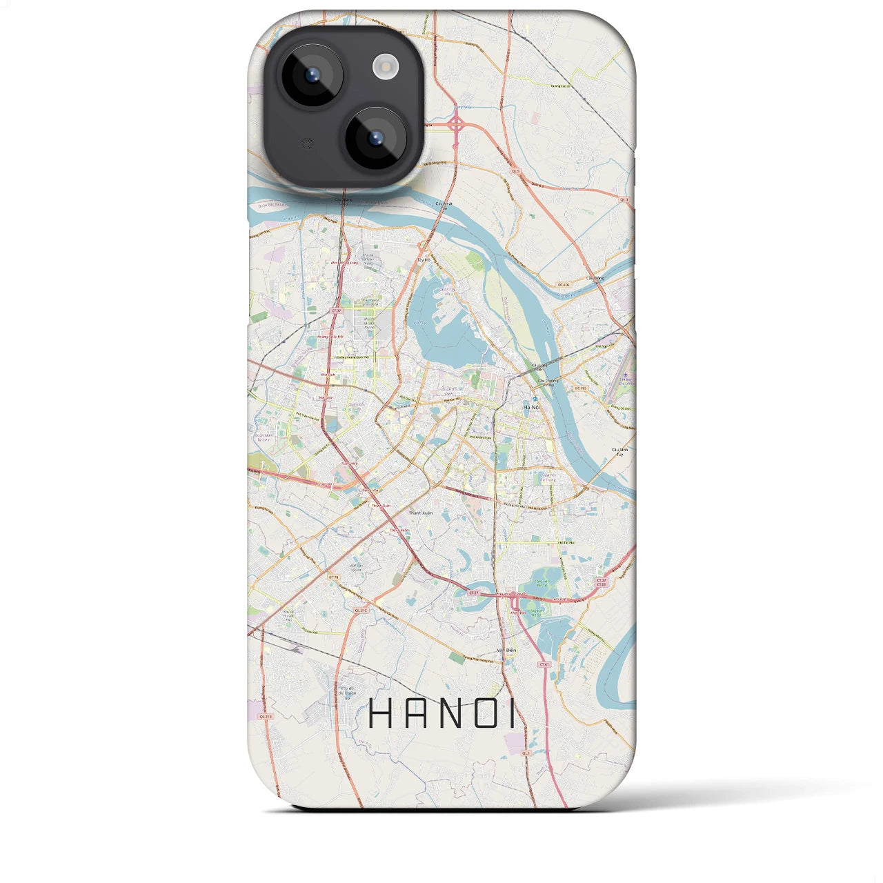 【ハノイ(ベトナム)】地図柄iPhoneケース(バックカバータイプ)
