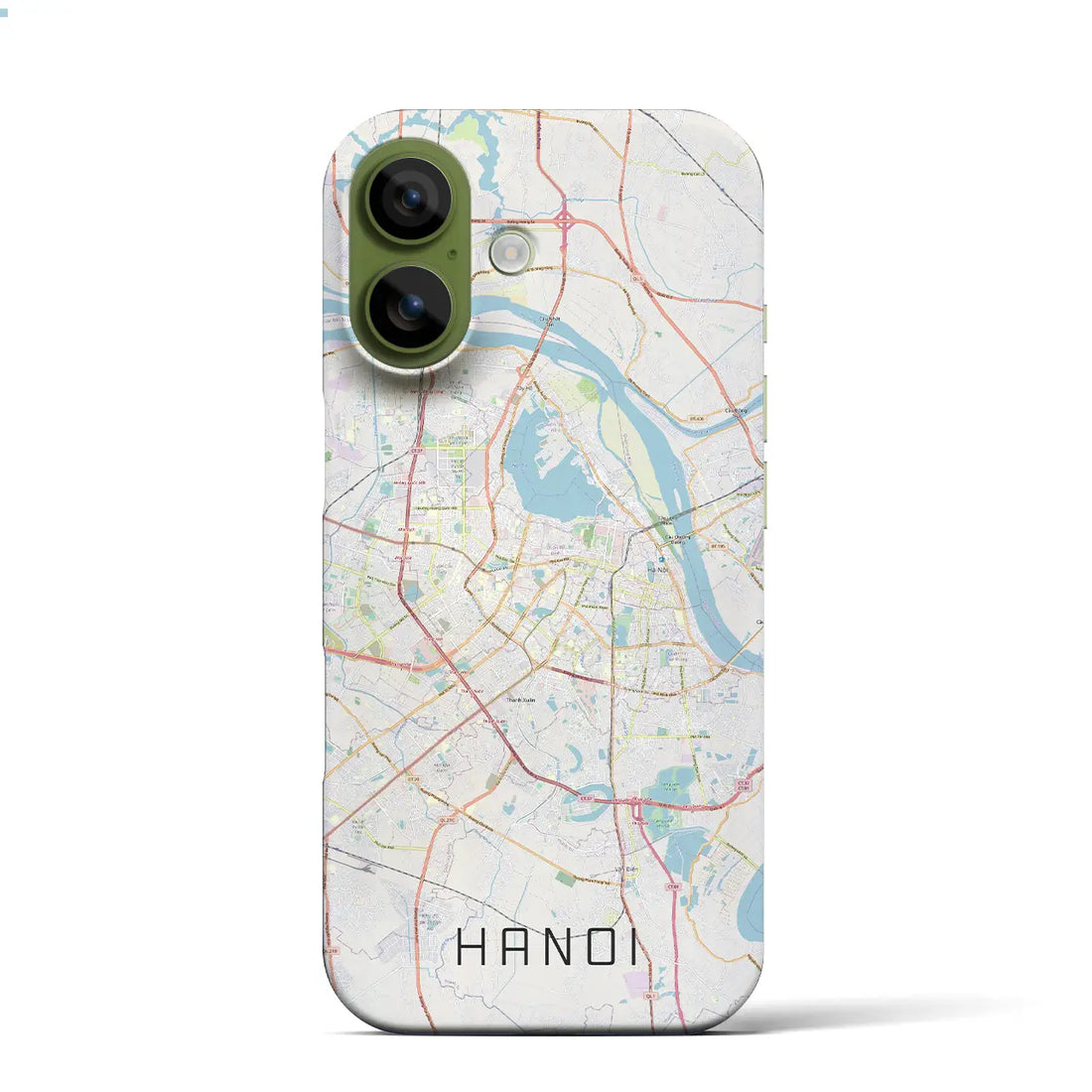 【ハノイ(ベトナム)】地図柄iPhoneケース(バックカバータイプ)ブラック・iPhone 17 Pro Max 用