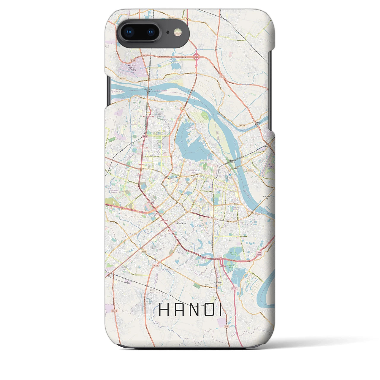 【ハノイ(ベトナム)】地図柄iPhoneケース(バックカバータイプ)