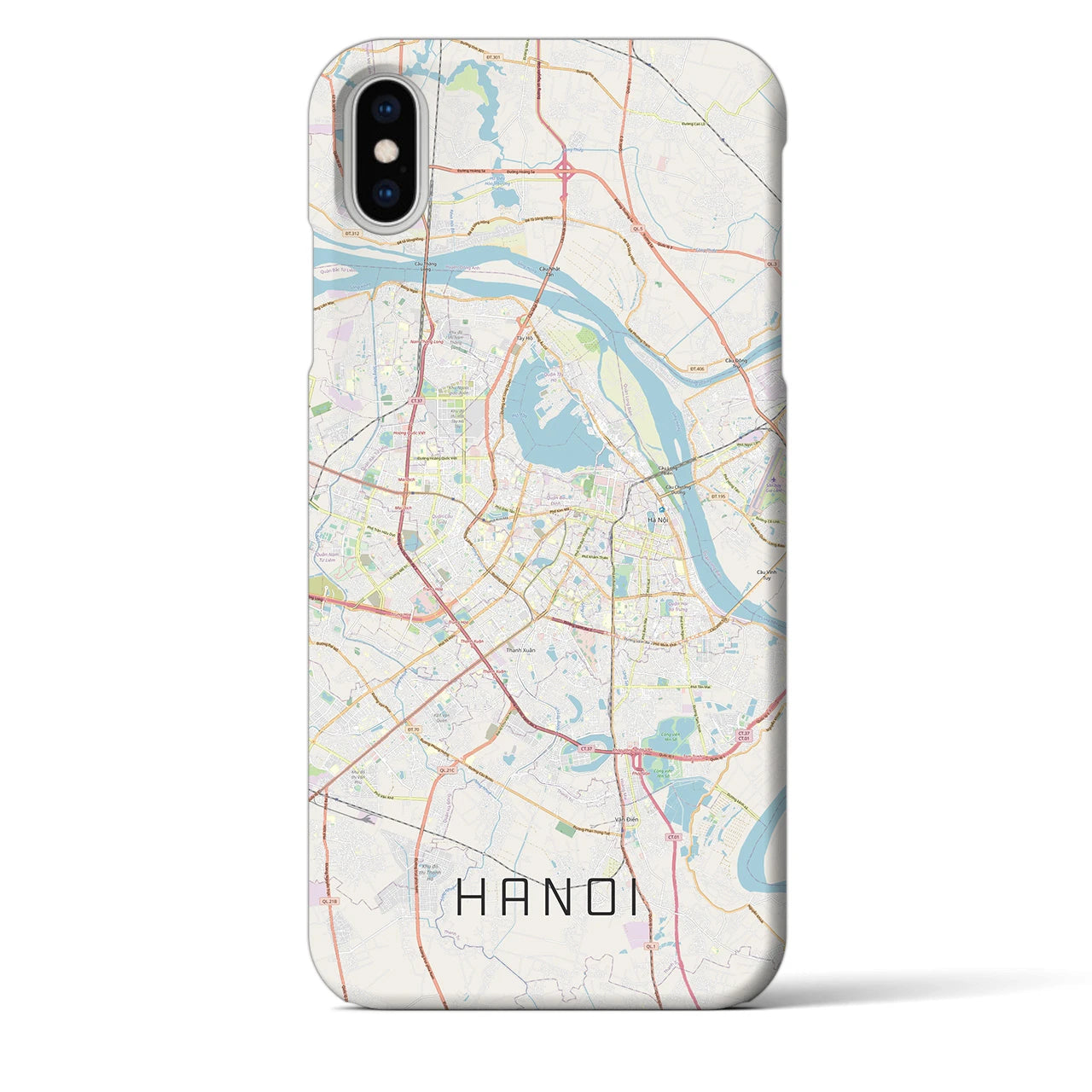 【ハノイ(ベトナム)】地図柄iPhoneケース(バックカバータイプ)