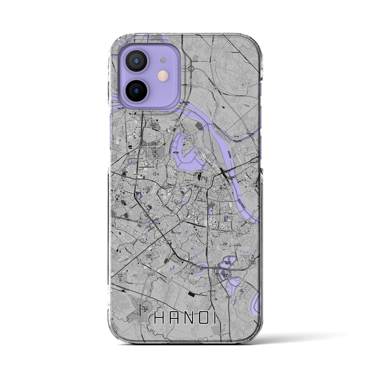 【ハノイ(ベトナム)】地図柄iPhoneケース(クリアタイプ)