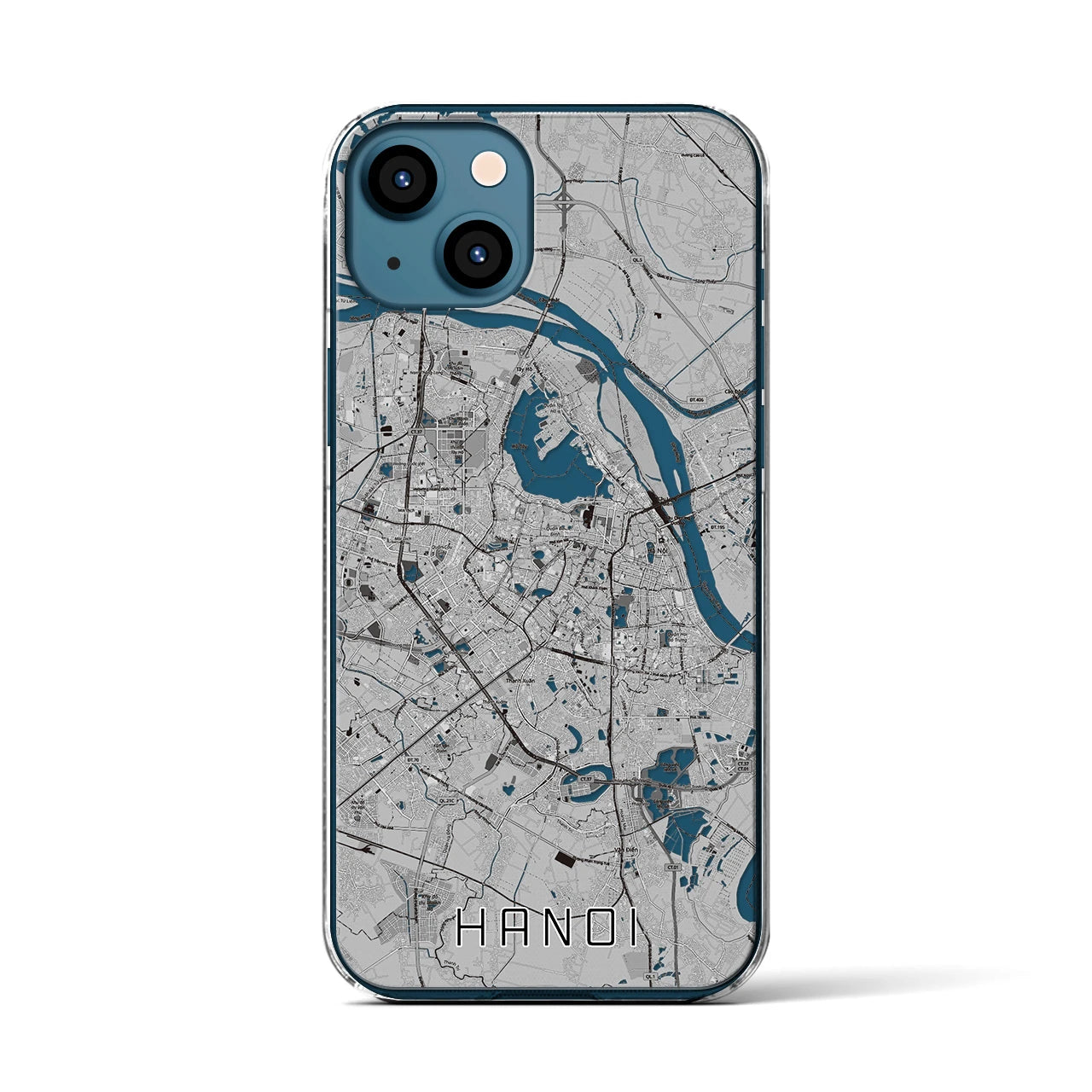 【ハノイ(ベトナム)】地図柄iPhoneケース(クリアタイプ)