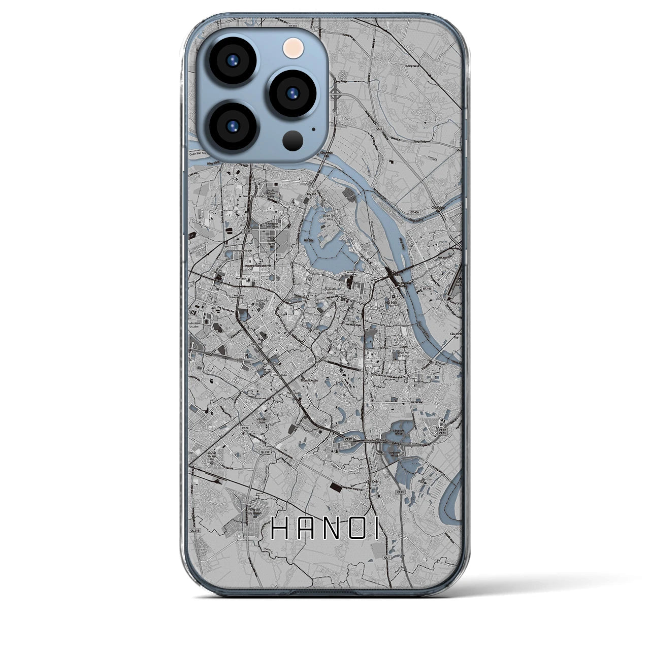 【ハノイ(ベトナム)】地図柄iPhoneケース(クリアタイプ)
