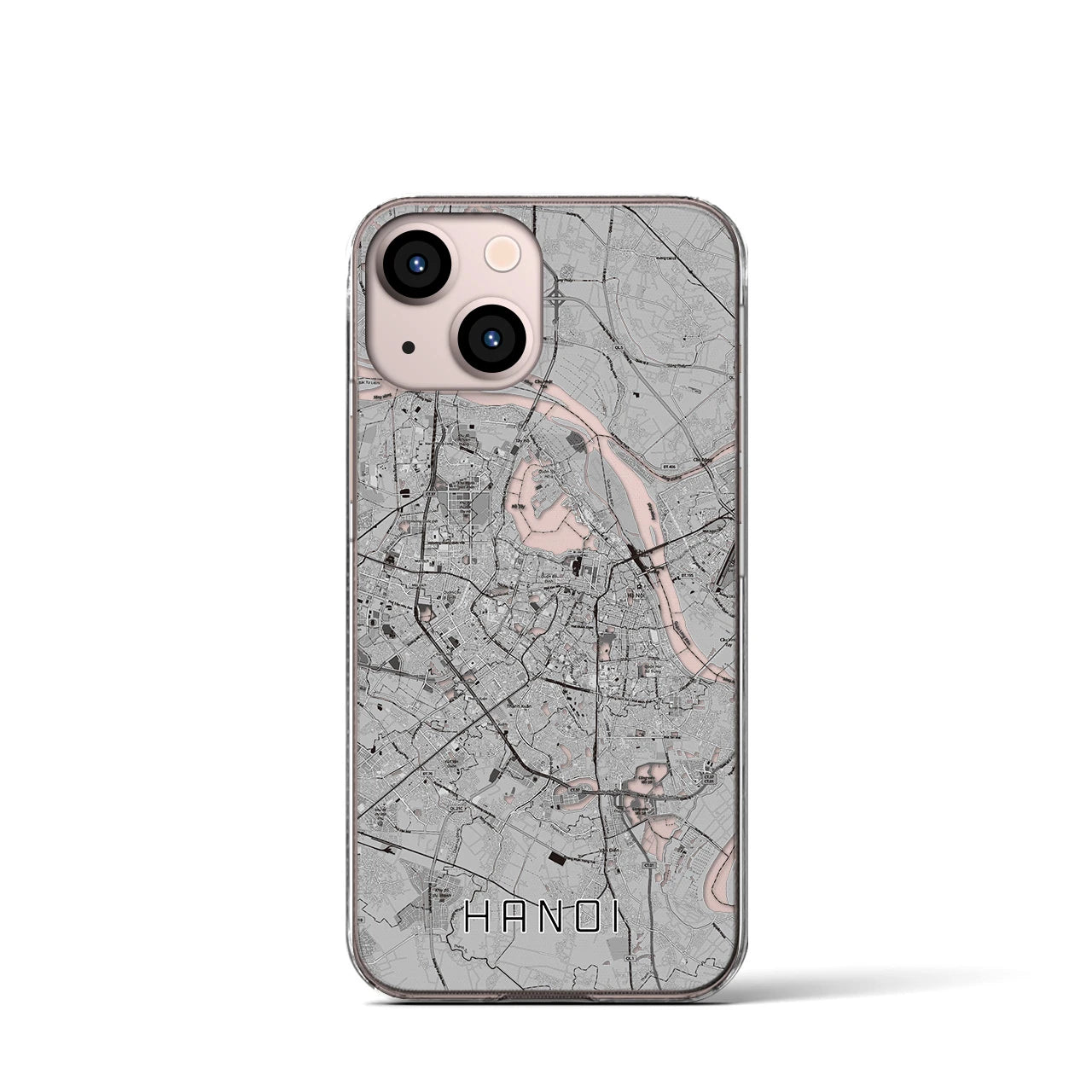 【ハノイ(ベトナム)】地図柄iPhoneケース(クリアタイプ)