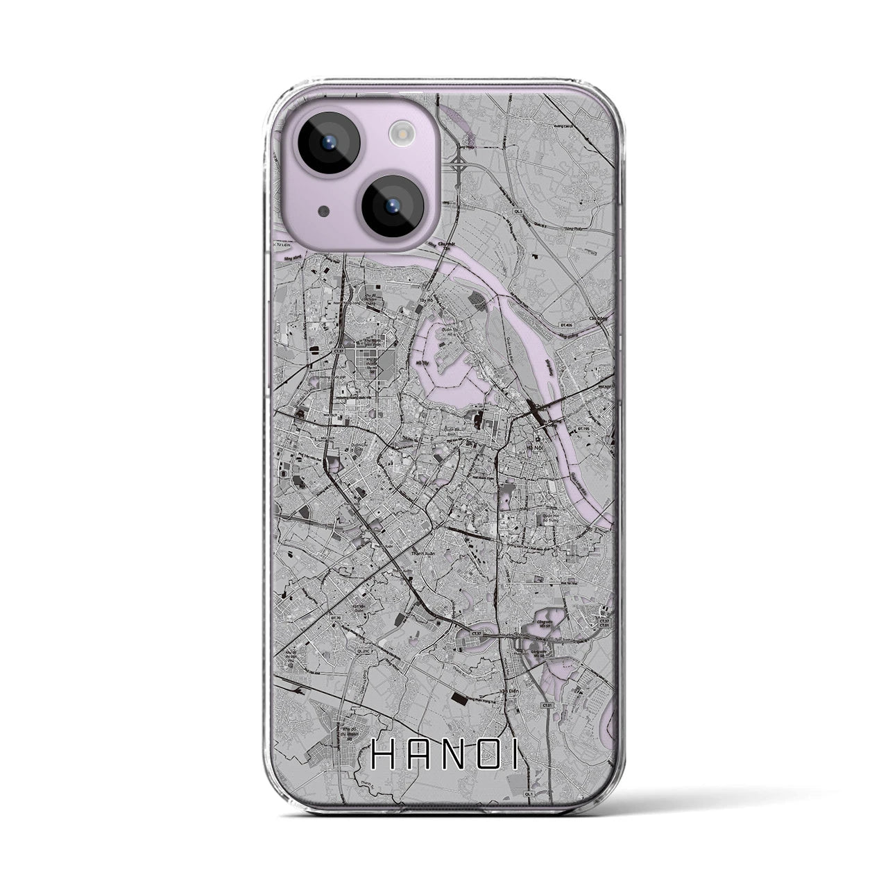 【ハノイ(ベトナム)】地図柄iPhoneケース(クリアタイプ)