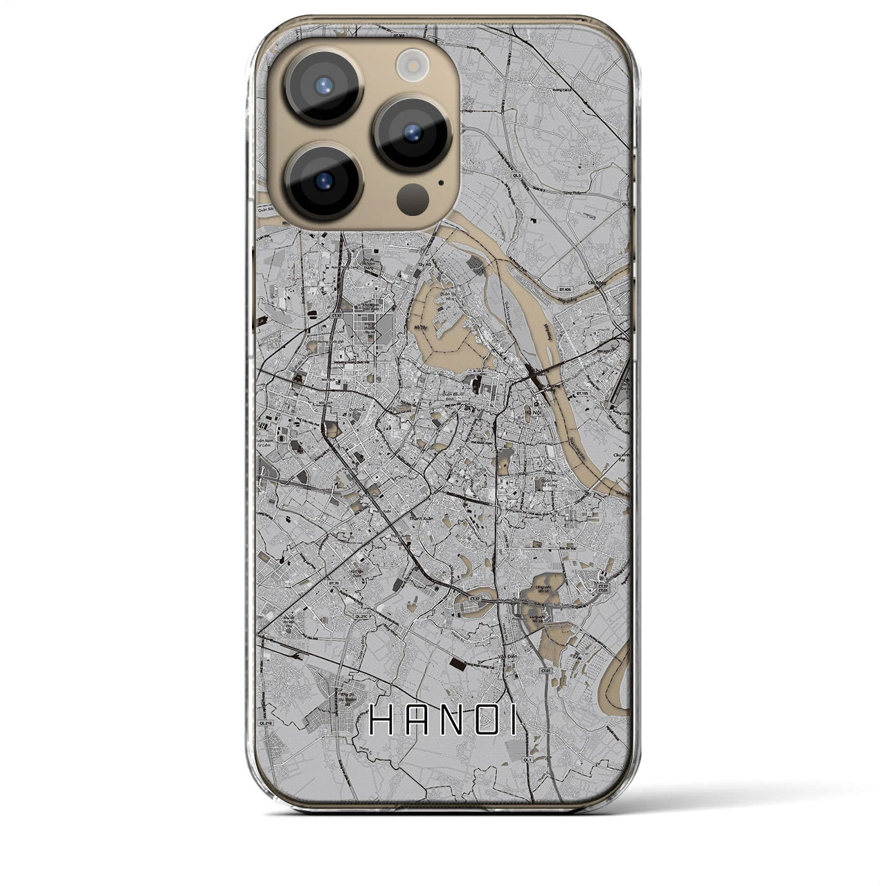 【ハノイ(ベトナム)】地図柄iPhoneケース(クリアタイプ)