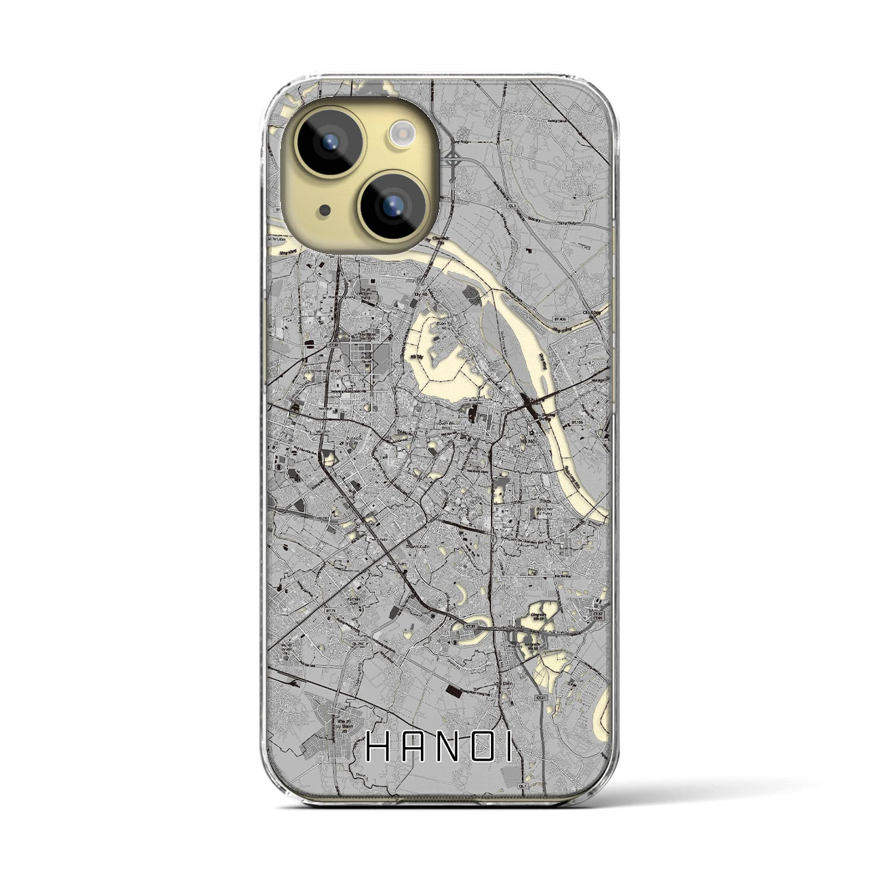 【ハノイ(ベトナム)】地図柄iPhoneケース(クリアタイプ)