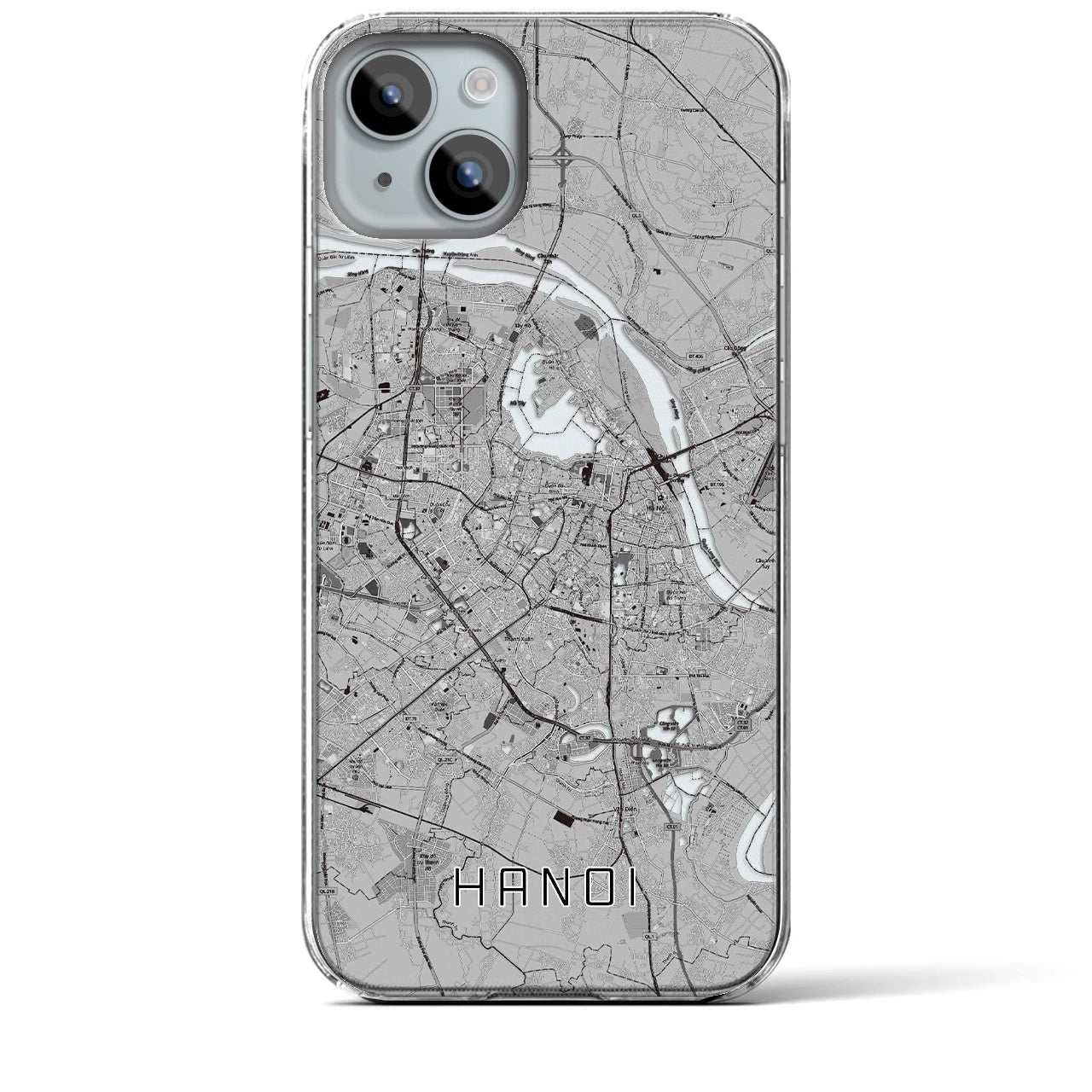 【ハノイ(ベトナム)】地図柄iPhoneケース(クリアタイプ)