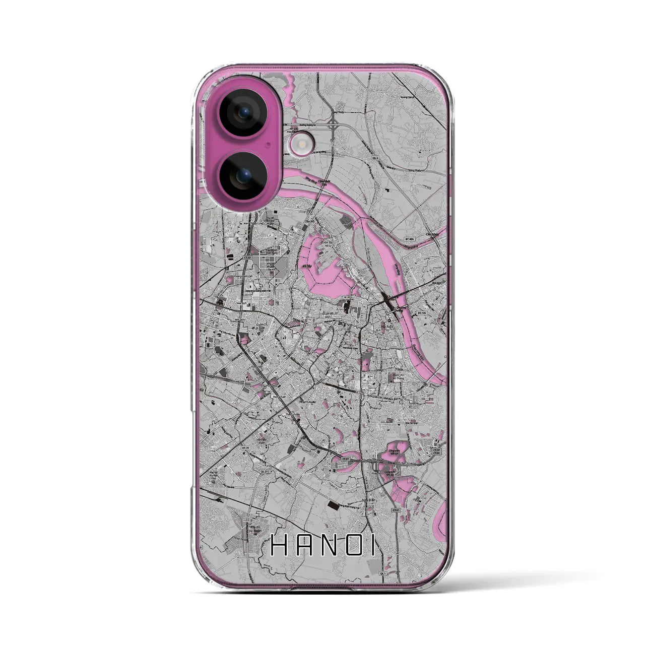【ハノイ(ベトナム)】地図柄iPhoneケース(クリアタイプ)