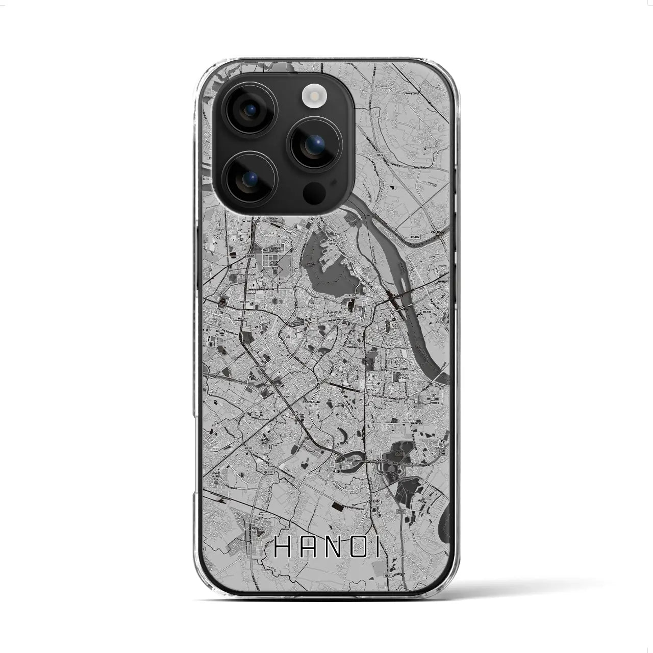 【ハノイ(ベトナム)】地図柄iPhoneケース(クリアタイプ)